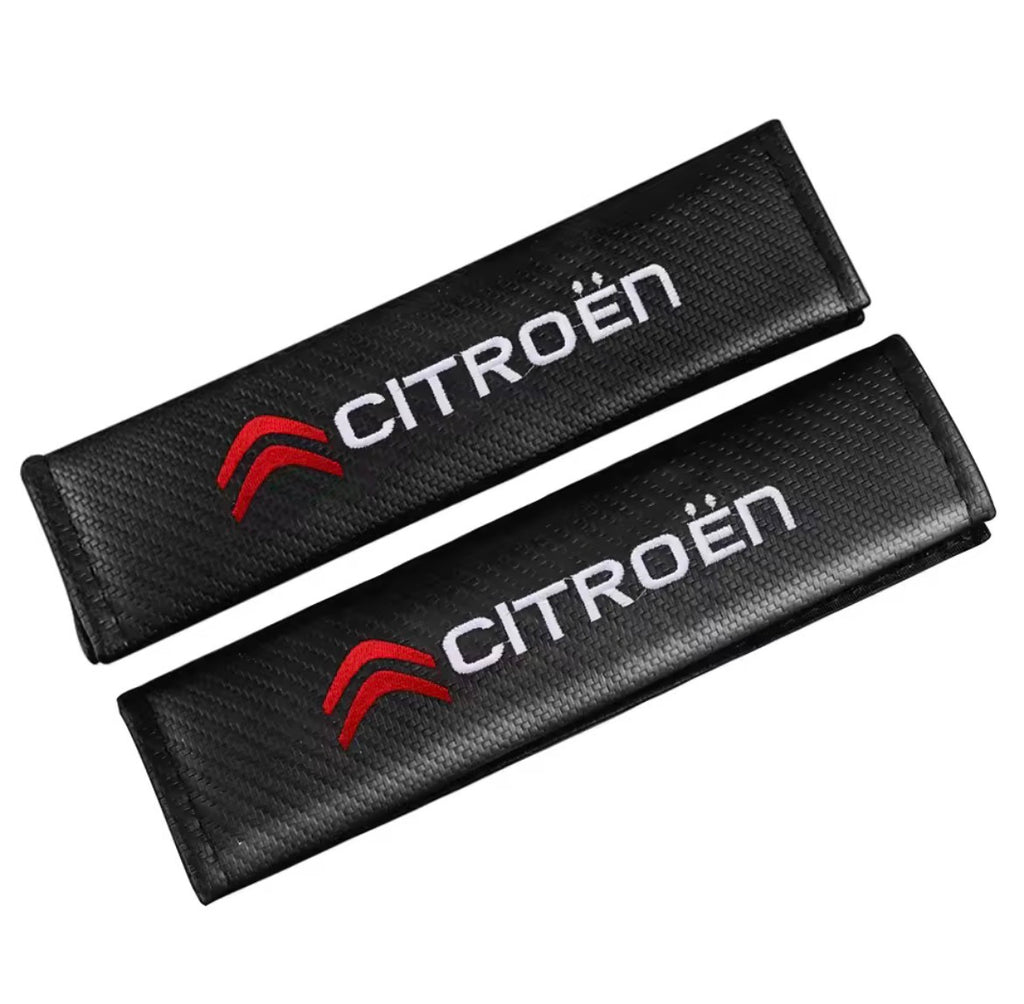 Citroen Carbon Fiber Seat Belt Shoulder Pads - Premium