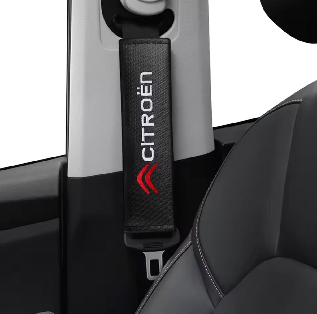 Citroen Carbon Fiber Seat Belt Shoulder Pads - Premium