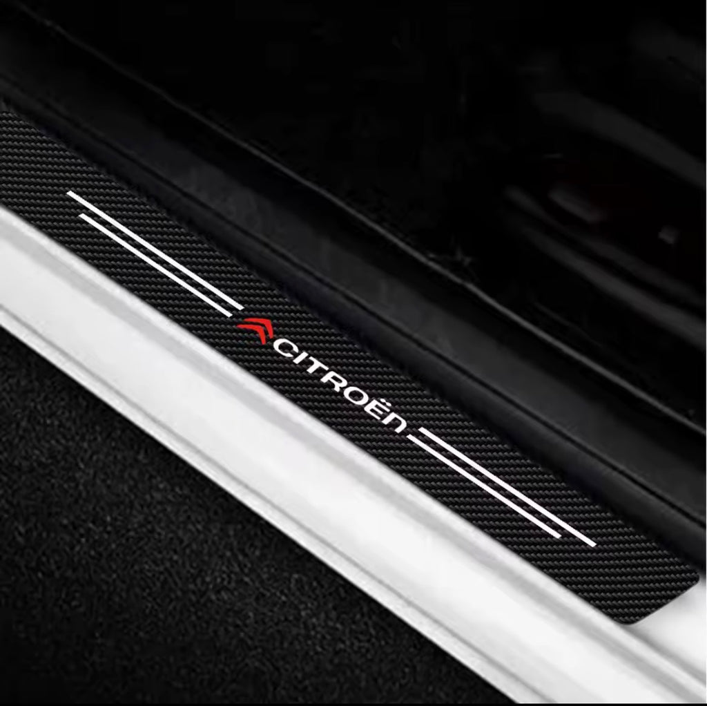Premium Carbon Fiber Door Sill Protectors - Citroen