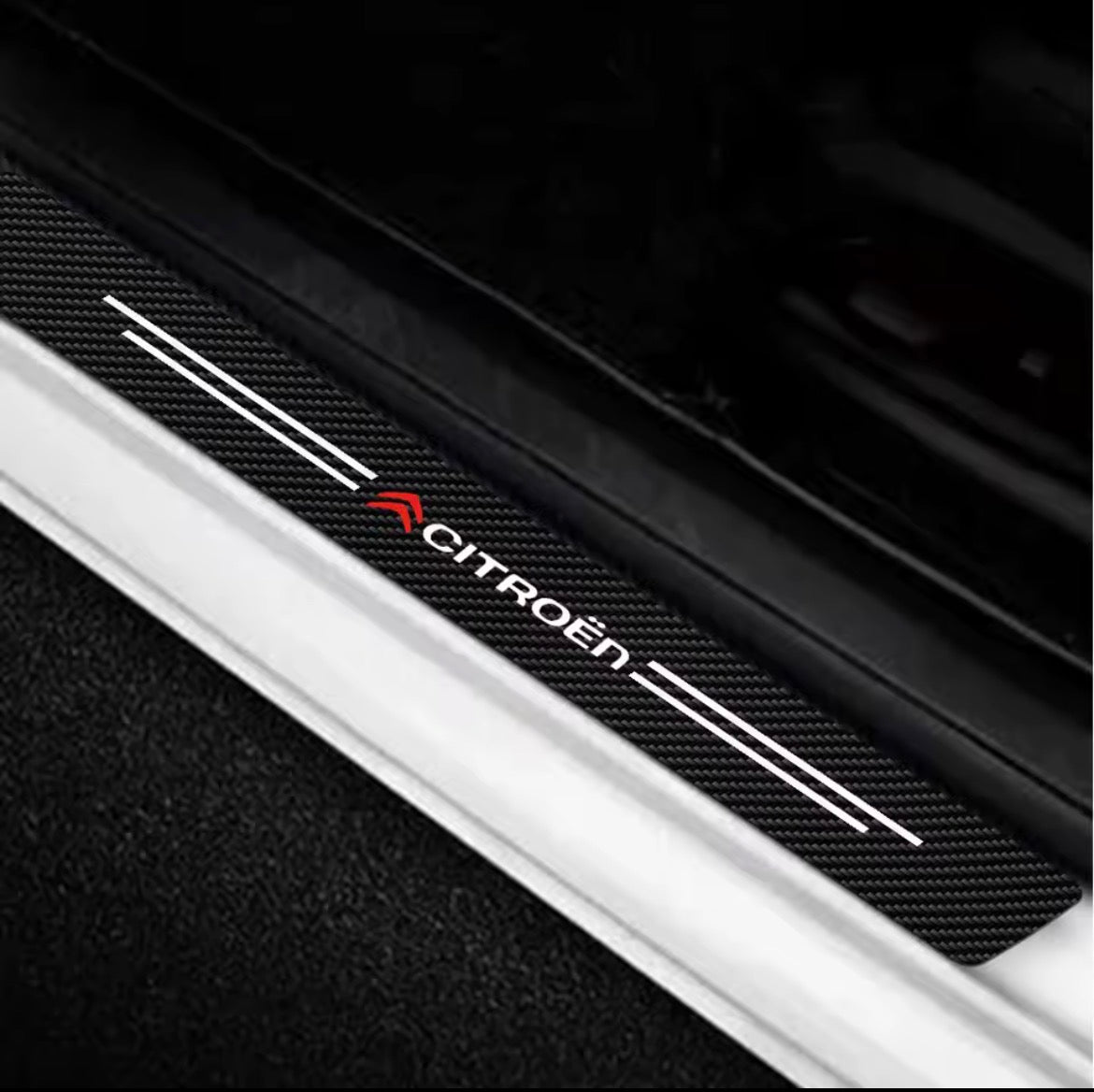 Premium Carbon Fiber Door Sill Protectors - Citroen