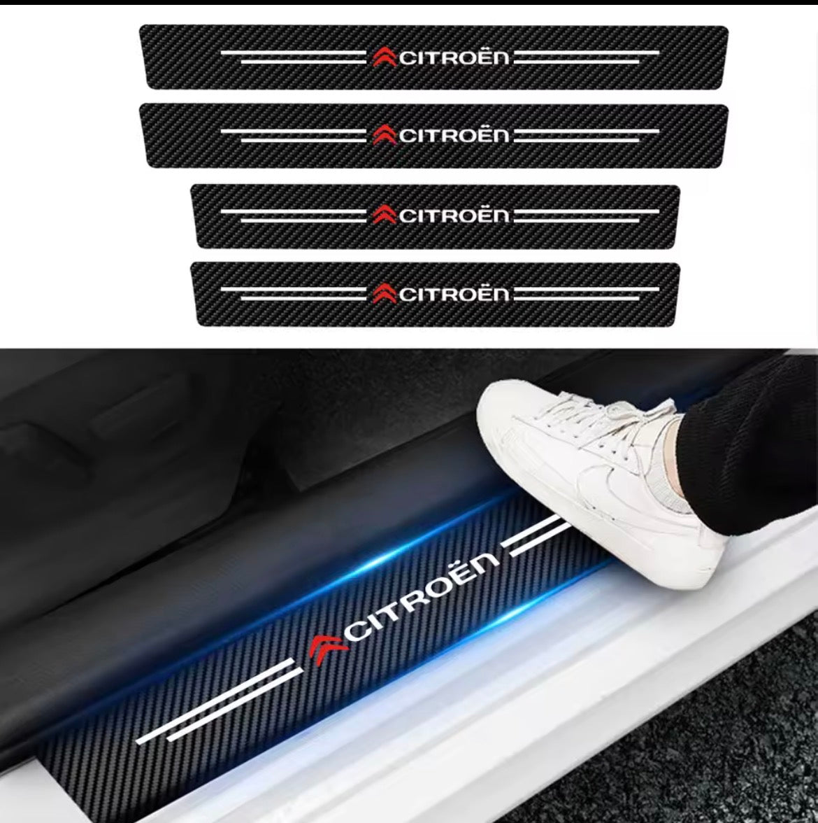 Premium Carbon Fiber Door Sill Protectors - Citroen