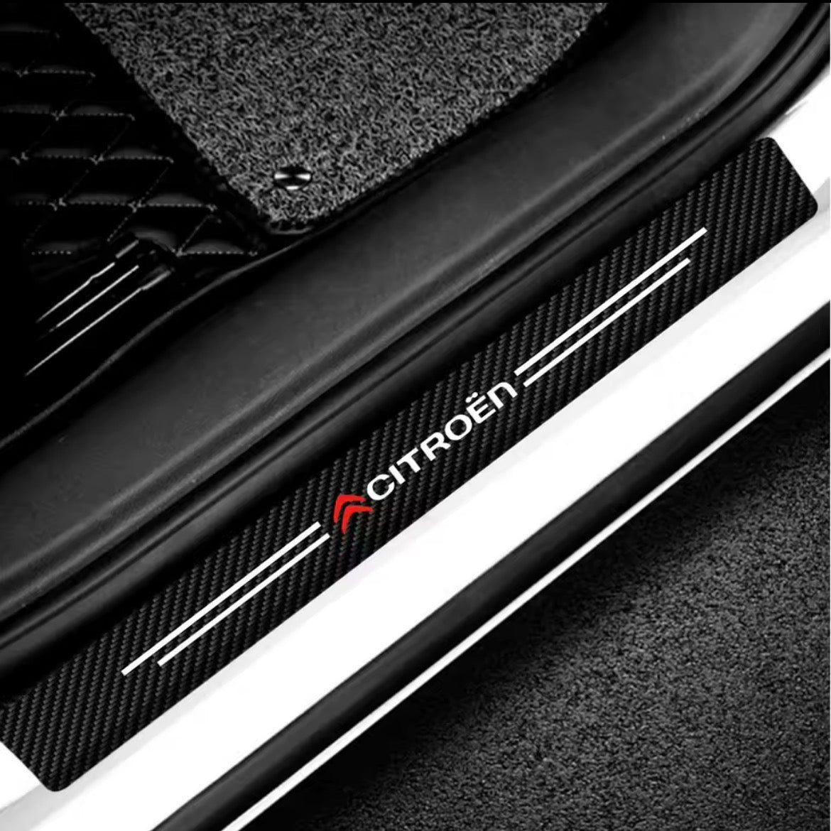 Premium Carbon Fiber Door Sill Protectors - Citroen