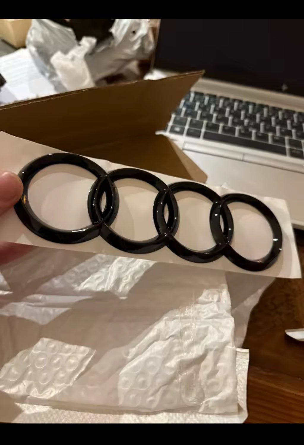 Audi Black Logo Front & Rear - Premium Emblem