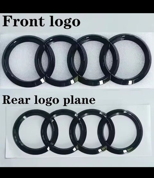 Audi Black Logo Front & Rear - Premium Emblem