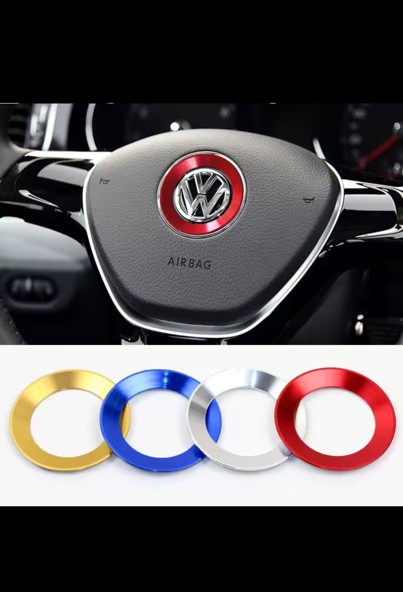VW Steering Wheel Emblem Decorative Ring - Ceyes