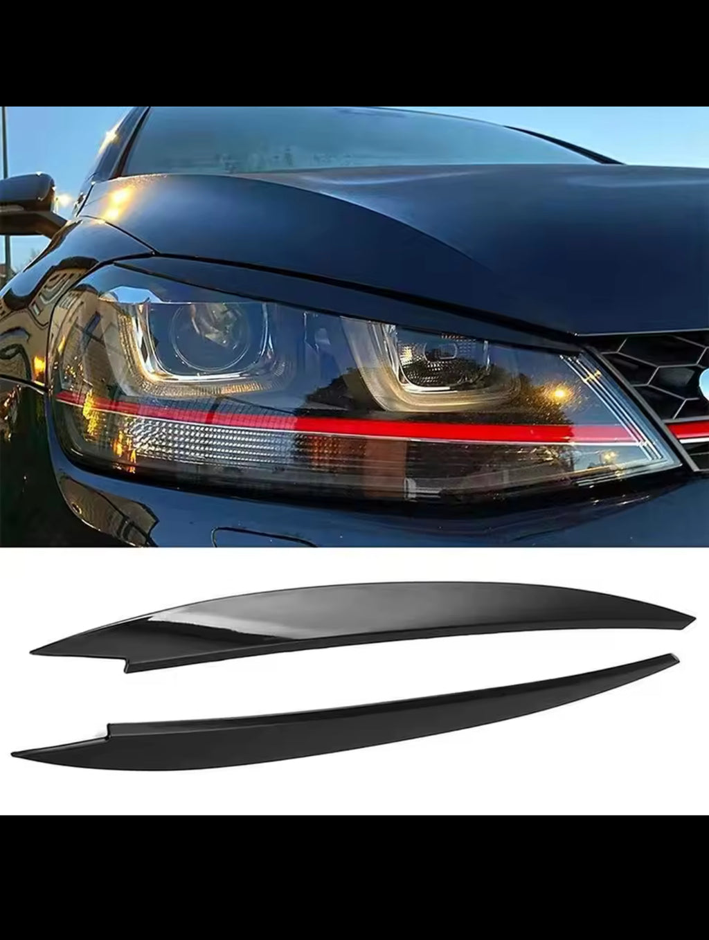 VW Golf 7 Headlight Eyebrow Eyelid Trim - GTI/R/GTD